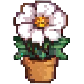 tiny flower in 12x12 pixel art, simple shape, black outline emoji