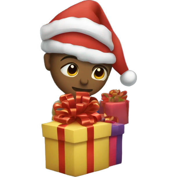 Christmas night with presents under the tree emoji