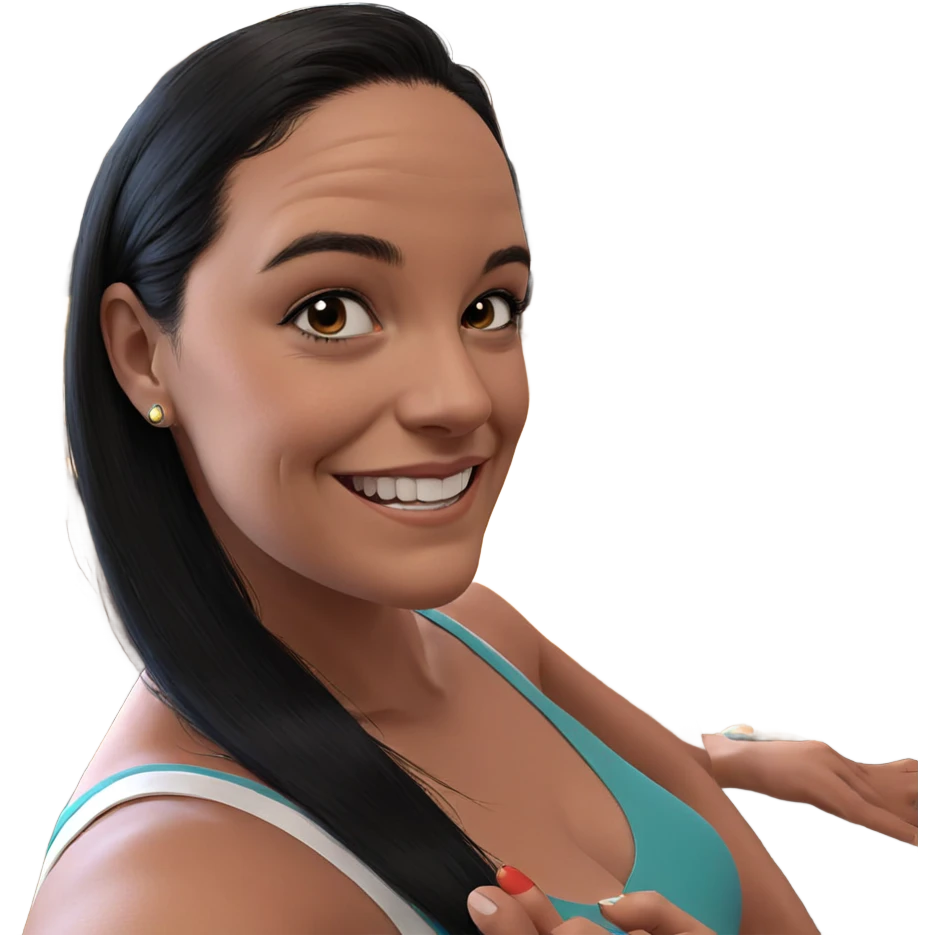 smiling girl with black hair emoji