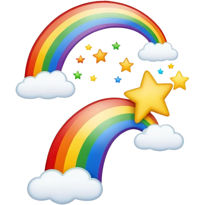 A shooting star with a rainbow behind it with the words, the more you know on top of the rainbow emoji