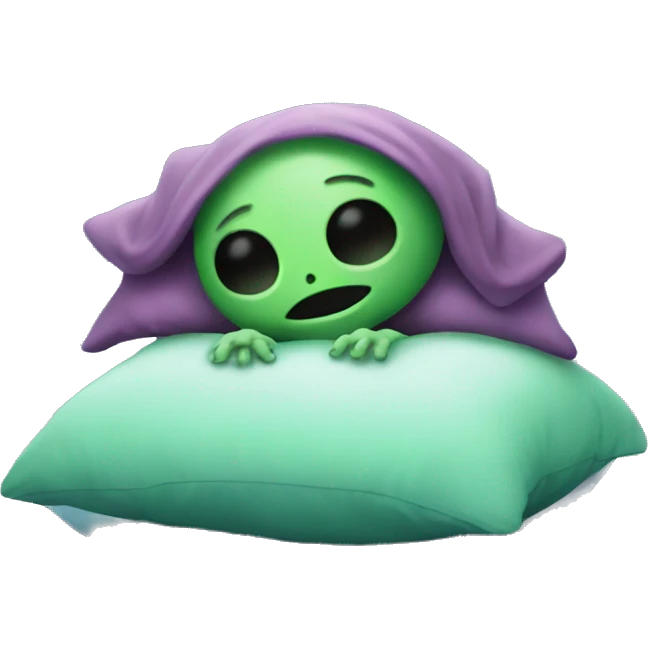 Alien is sleeping on pillow  emoji