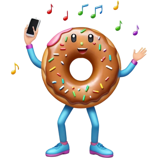 Donut dances while listening to music emoji