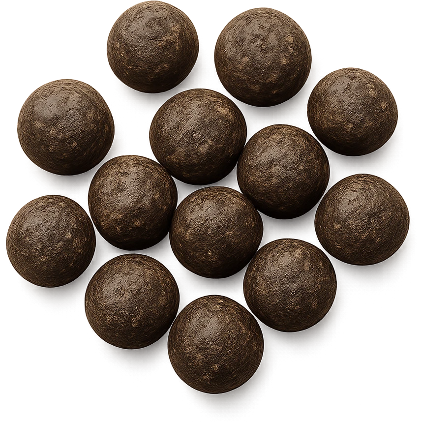 feci di animale a palline viste dall'alto, iperrealistico 4k emoji