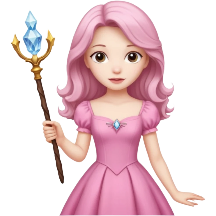 beautiful-haired in pink woman with a wand emoji