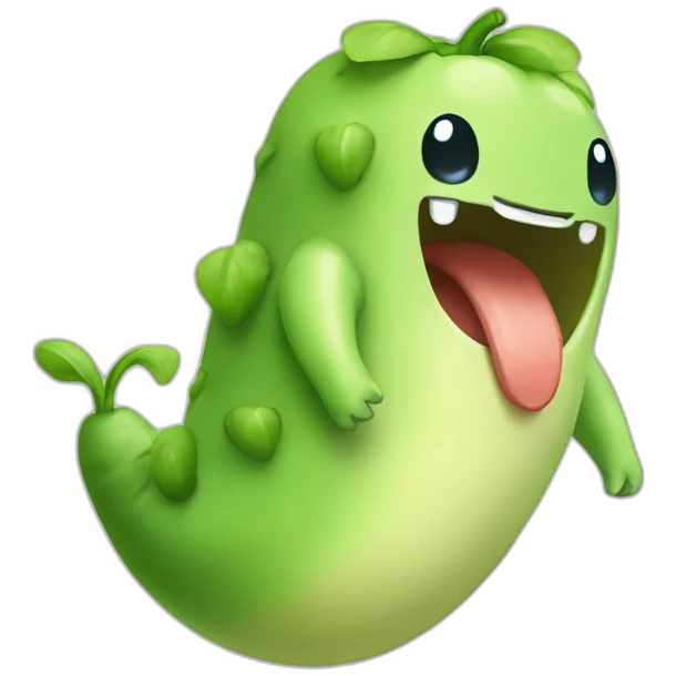 chikorita eating emoji