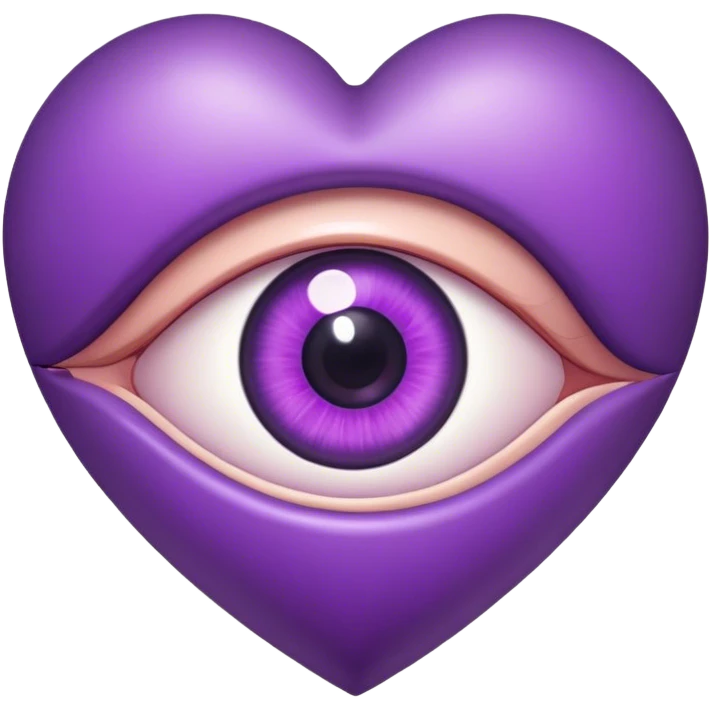 Eye inside purple heart emoji