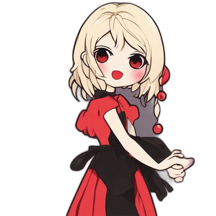 fille avec cheuveux rouge et habillé en noir emoji