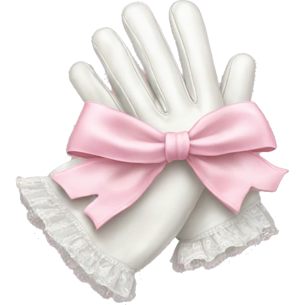 vintage rococo white gloves with light pink bows  emoji