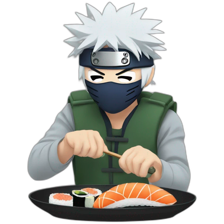 Kakashi eating sushi emoji