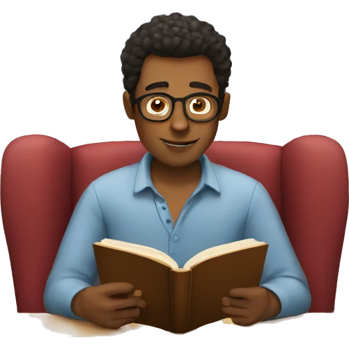 A guy reading a book emoji