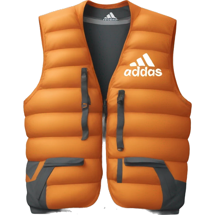 Orange vest with adidas terrex logo  emoji