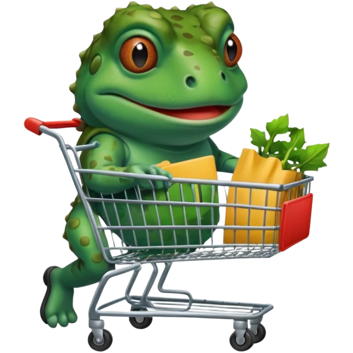 bufo using a shopping cart emoji