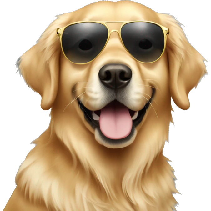Golden Retriever with sunglasses  emoji