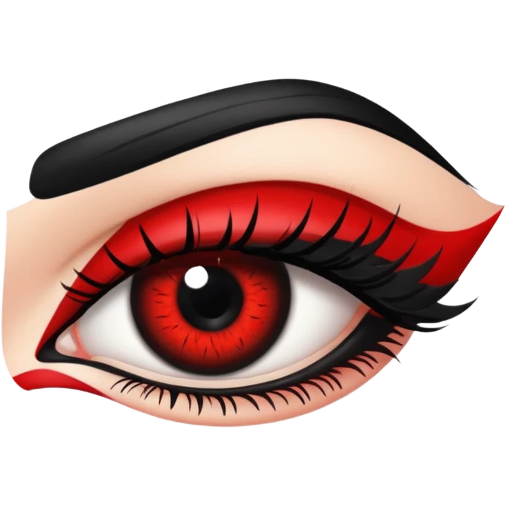 Black and red gothic big eye with mascara and makeup   emoji