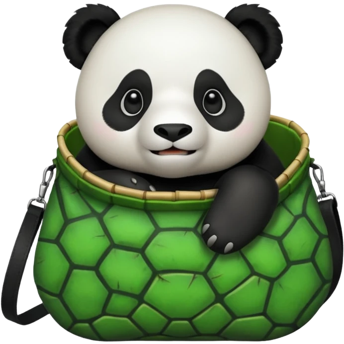 Panda in a turtle bag emoji