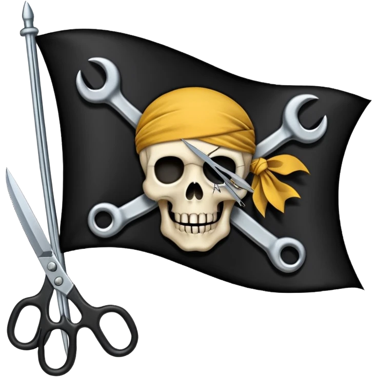 pirate flag with scissors instead of bones
 emoji