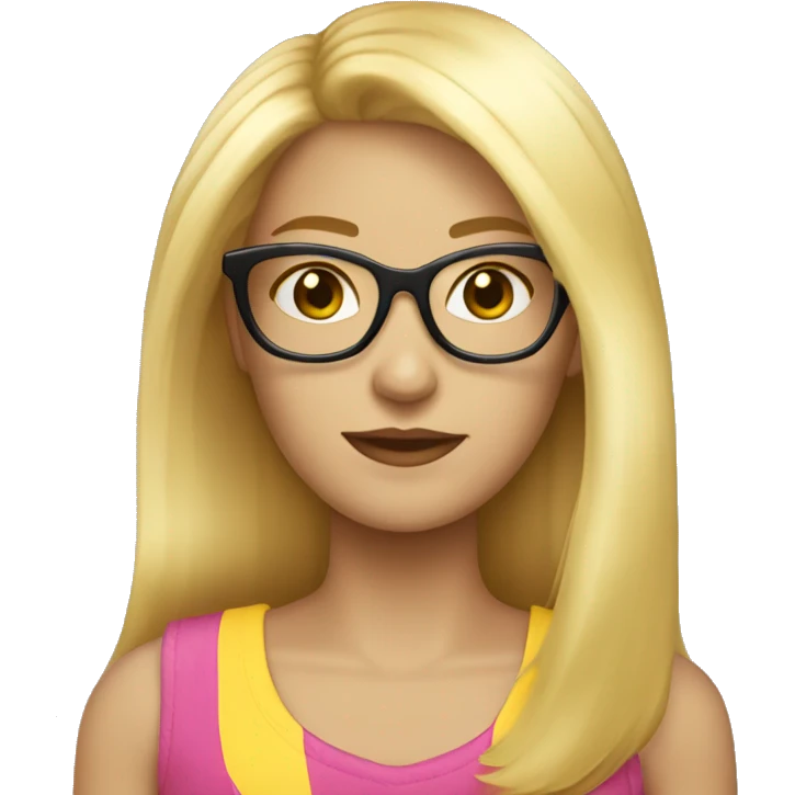 Femme jeune cheveux blond lunette emoji