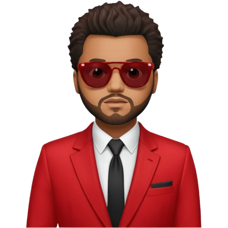 the weeknd in red suit and sunglasses emoji