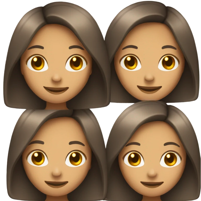 Smiling brunette girl with straight short hair emoji