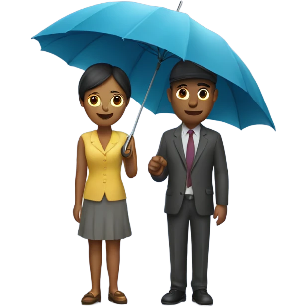 A couple with umbrella emoji