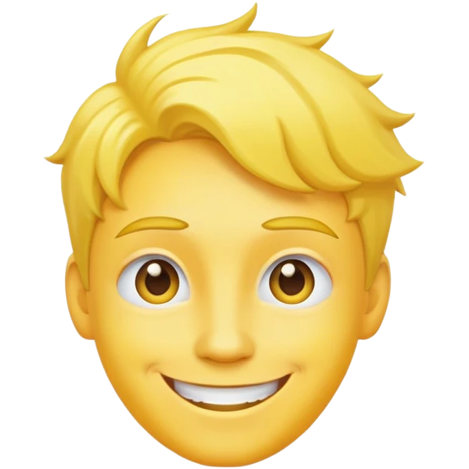 A yellow face with a yellow hair  emoji