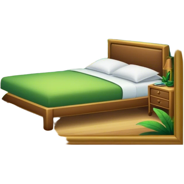 Bedroom with rainforest growing around it emoji