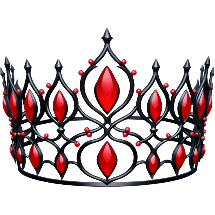 Black and red gothic thorny tiara  emoji