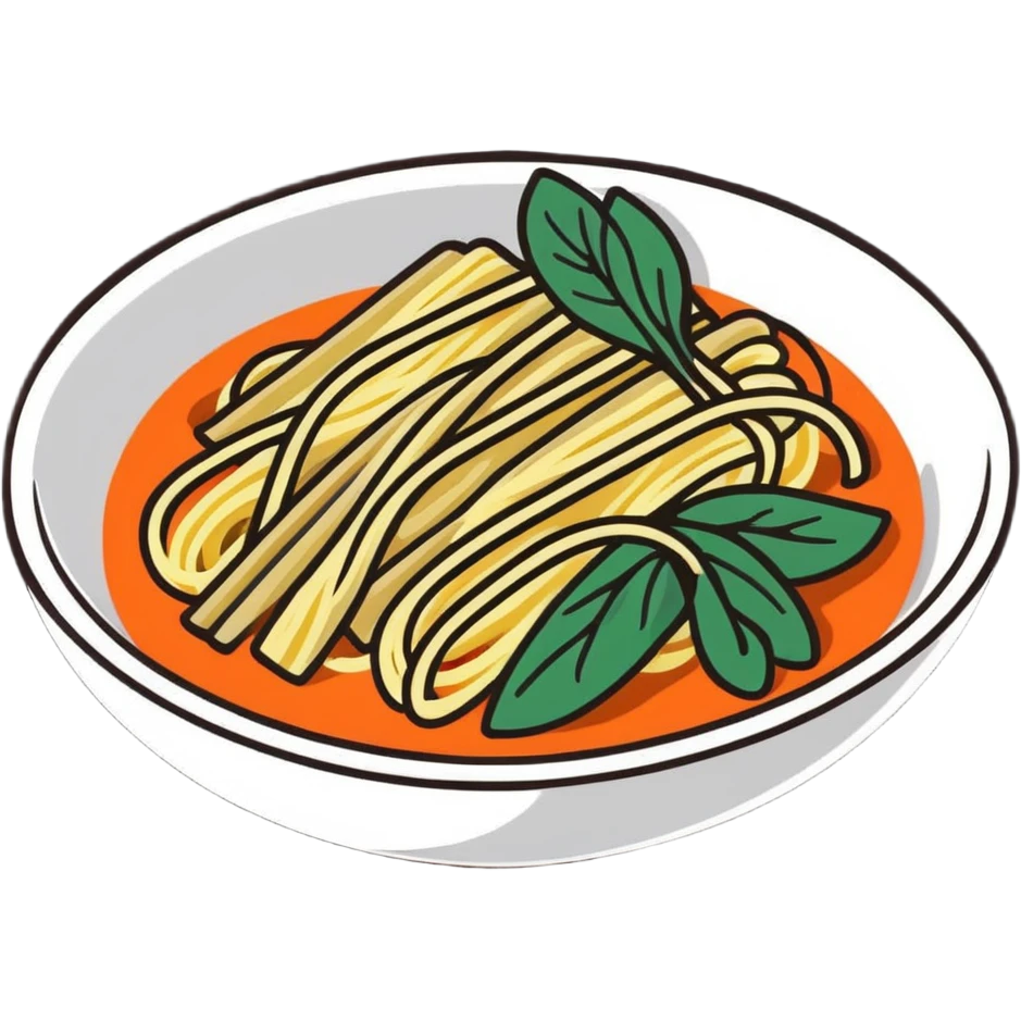 cold noodles, cartoonish sticker style emoji