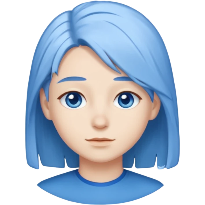 He was born with fair skin and slightly  white and blue hair. emoji