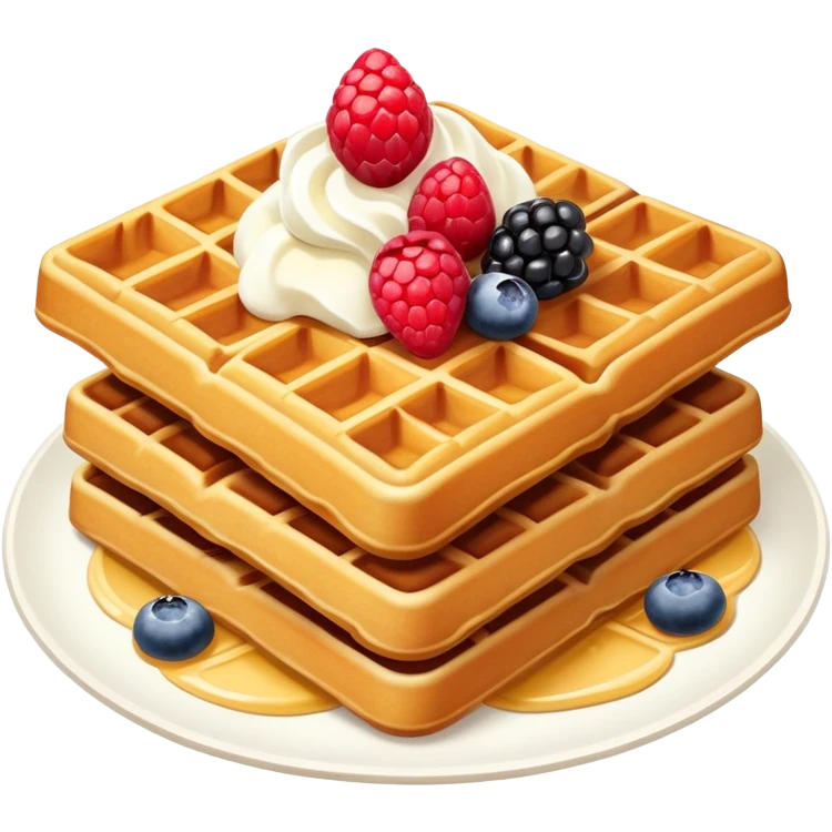 Waffles with milky cream and berries emoji