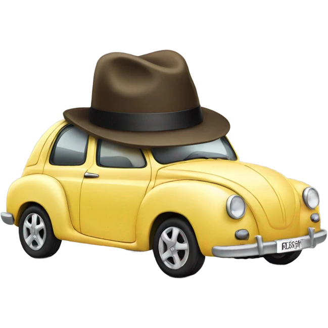 Car with hat emoji