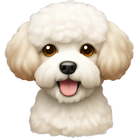 Bichon frise in beige and brown emoji