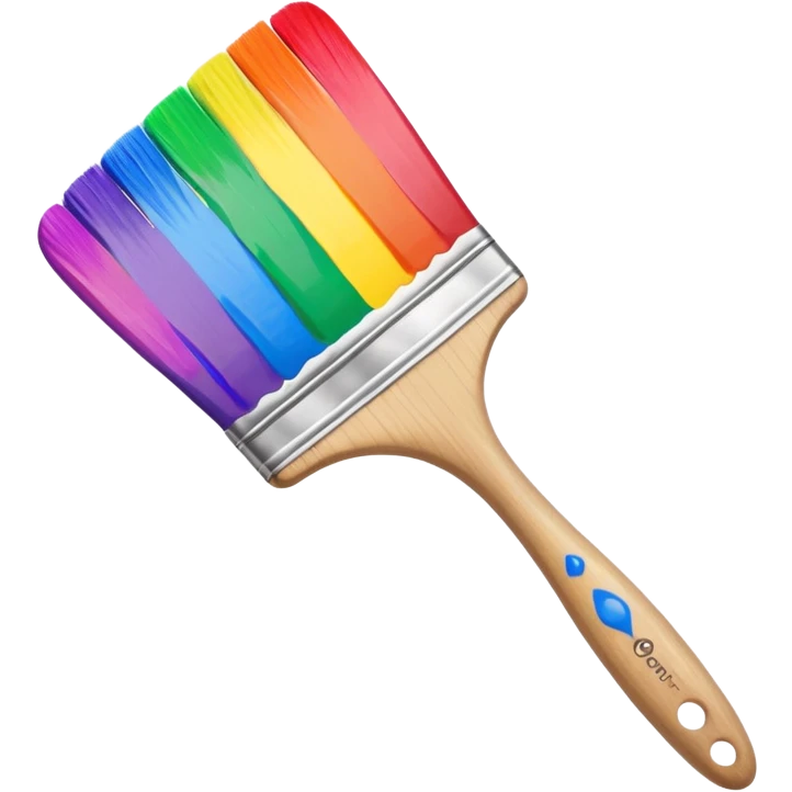 paint brush with raindow paint emoji