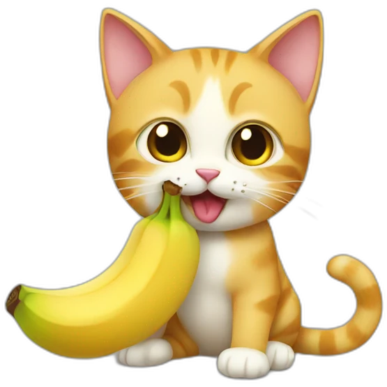 cat eating banana emoji