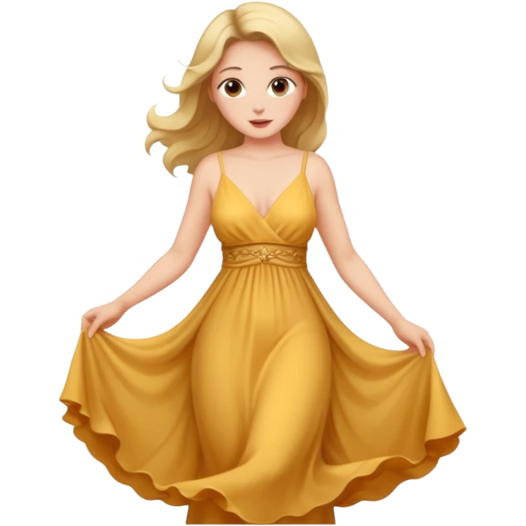 Woman in a dress with nipples out emoji