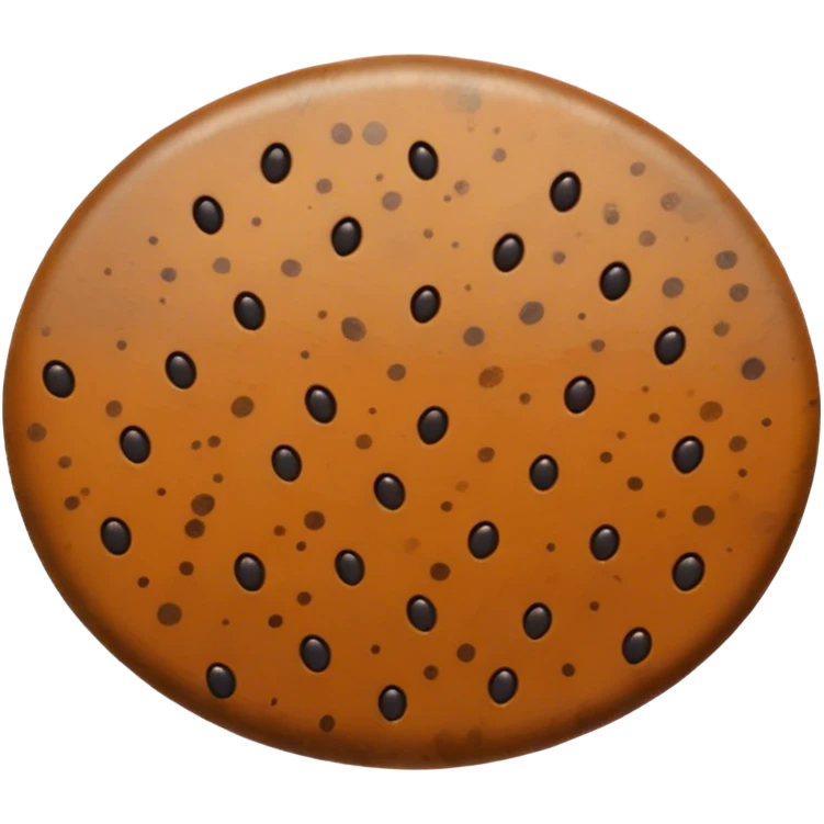 realistic seed, detailed macro close-up, textured surface with natural patterns, shades of brown and little beige with a very few small equal sized distinctive black speckles, oval-shaped, glossy, studio lighting, sharp focus, high-resolution photography, isolated on neutral background emoji