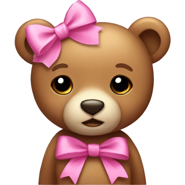 cute bear with a pink bow emoji
