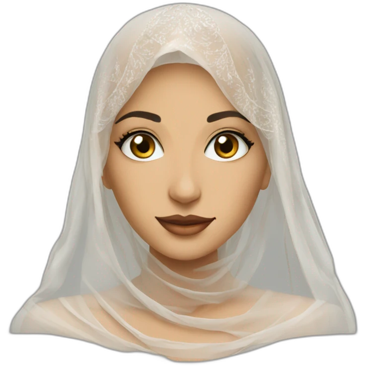 beautiful arab beauty with veil and transparent dress emoji