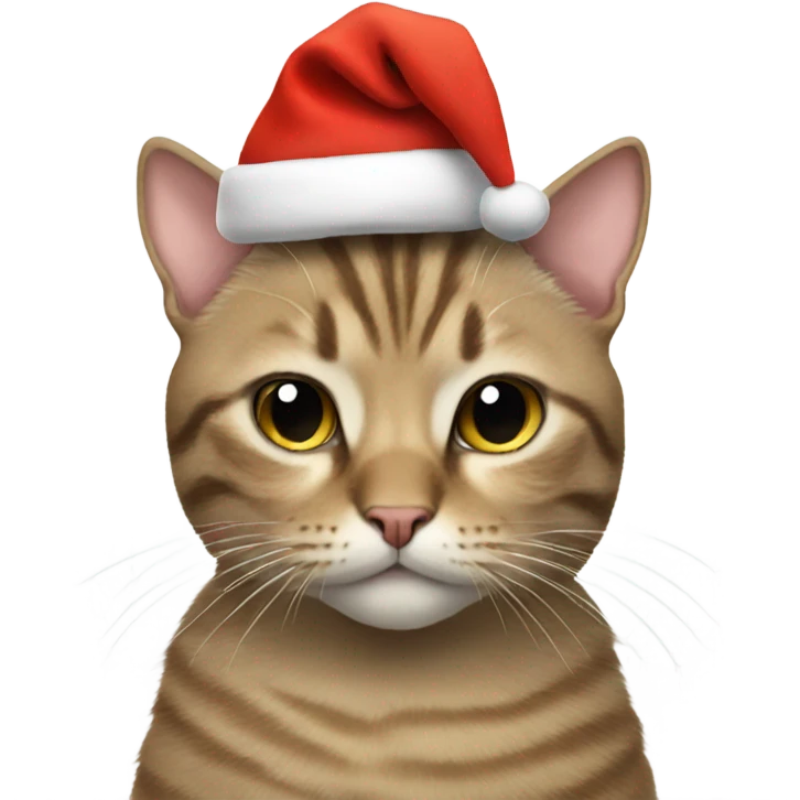 cat wearing a christmas hat emoji