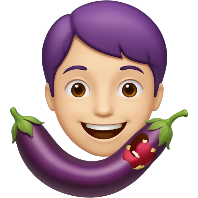 Eggplant in mouth emoji