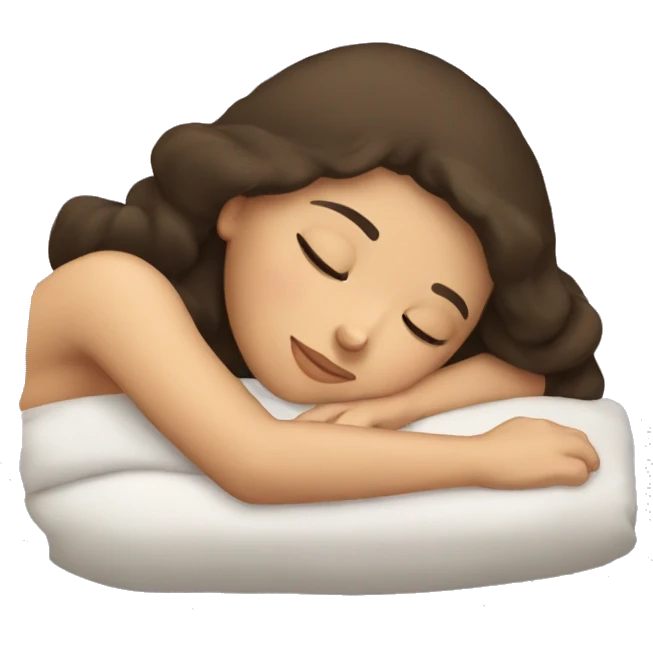 Brunette girl sleeping emoji
