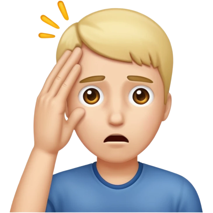 Shocked faint backwards with one hand on forehead emoji