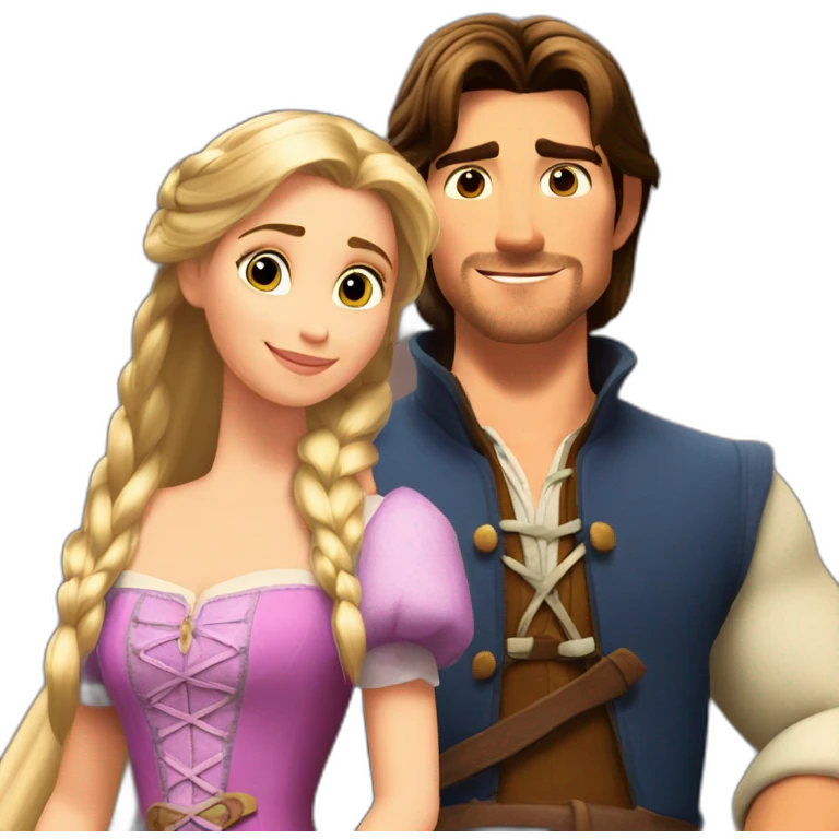 Rapunzel and Flynn Rider chilling emoji
