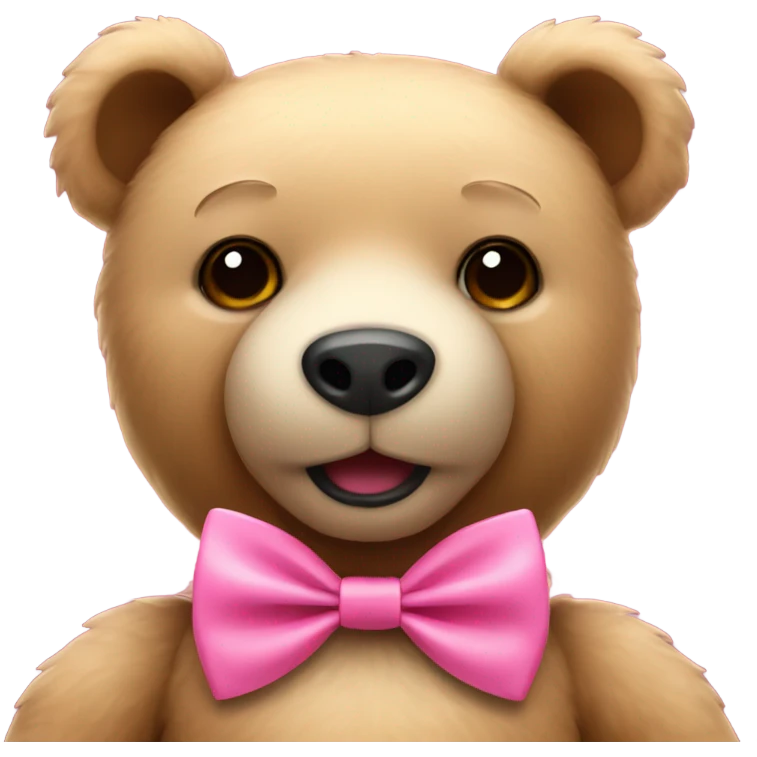 Teddy bear with pink bow tie emoji