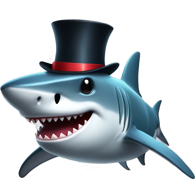 shark with tophat emoji