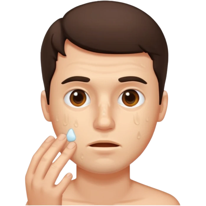 brunette man with lots of acne emoji