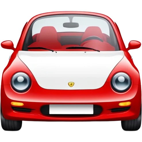 red and white car, front view emoji