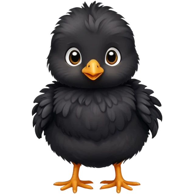 a black baby chick, cute black baby chicken emoji