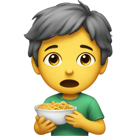 the child doesn't want to eat emoji