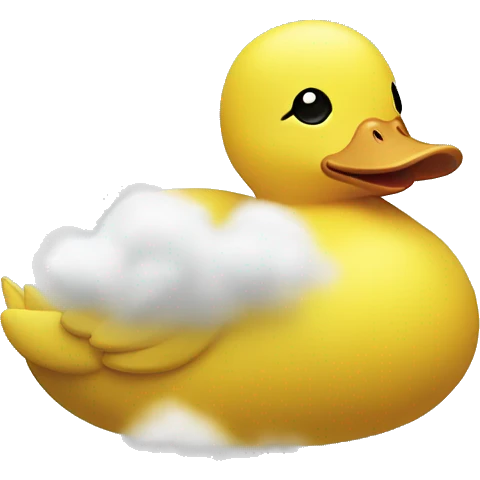 Yellow duck in a cloud  emoji